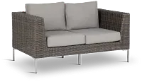 Tulum Gray Woven Loveseat W/ Cushion