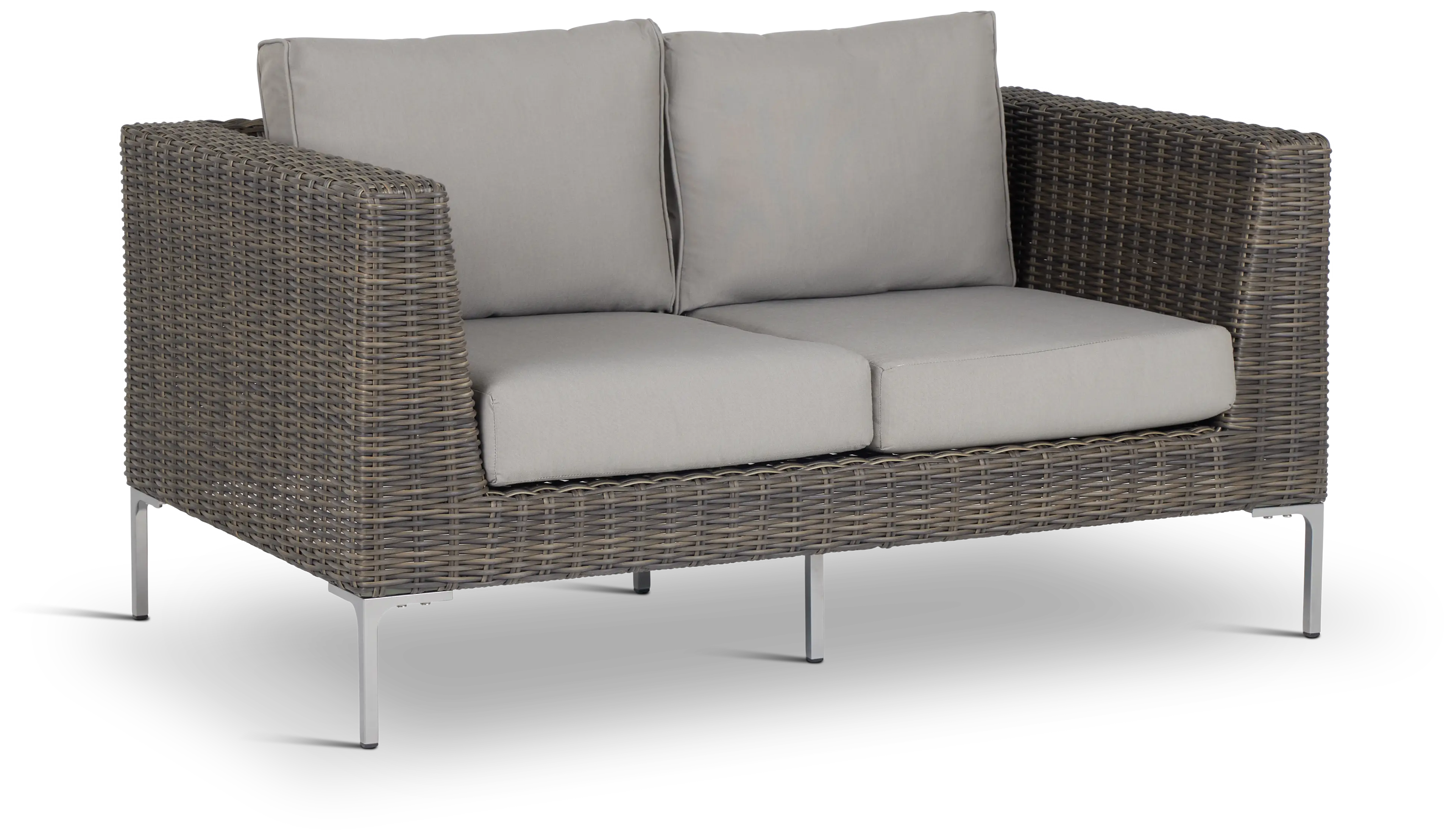 Tulum Gray Woven Loveseat W/ Cushion Tulum Gray Woven Loveseat W/ Cushion
