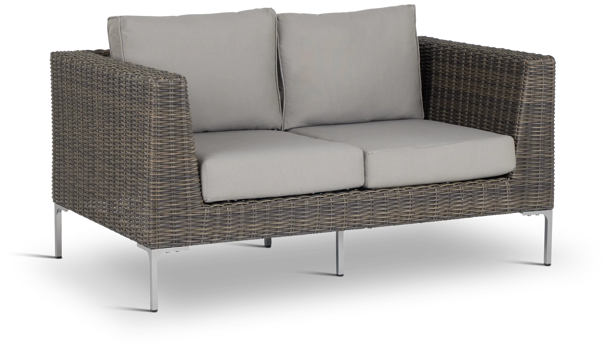 Tulum Gray Woven Loveseat W/ Cushion