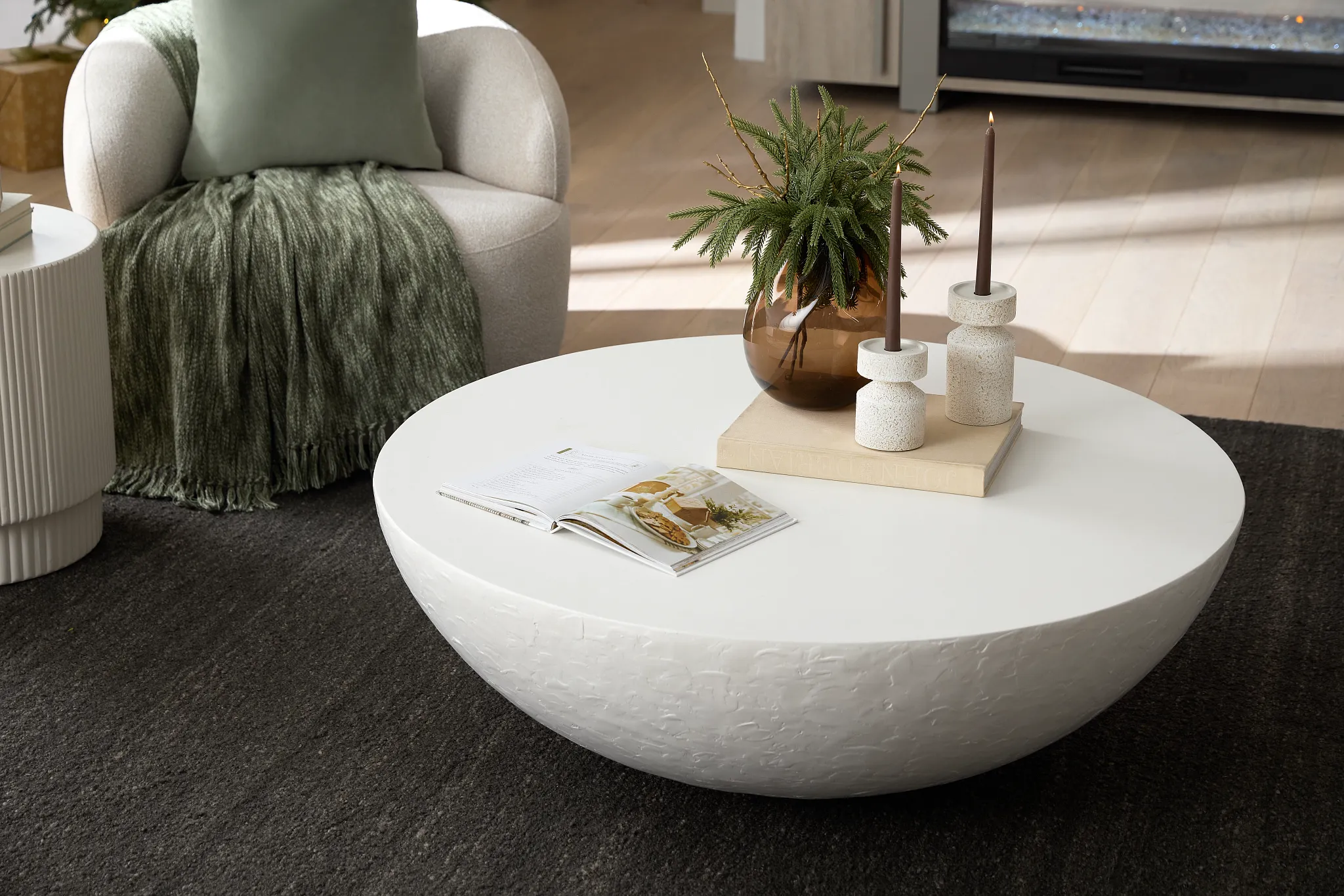 Malibu White Round Coffee Table