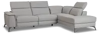 Pearson Gray Leather Right Bumper Sectional