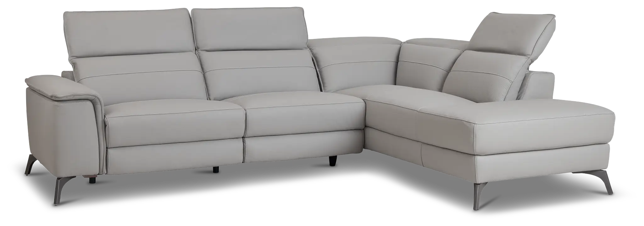 Pearson Gray Leather Right Bumper Sectional Pearson Gray Leather Right Bumper Sectional