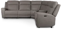 Colton Light Gray Micro Medium Triple Power 2-arm Sectional