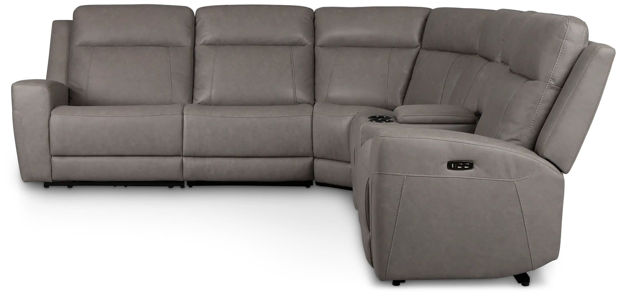 Colton Light Gray Micro Medium Triple Power 2-arm Sectional Colton Light Gray Micro Medium Triple Power 2-arm Sectional