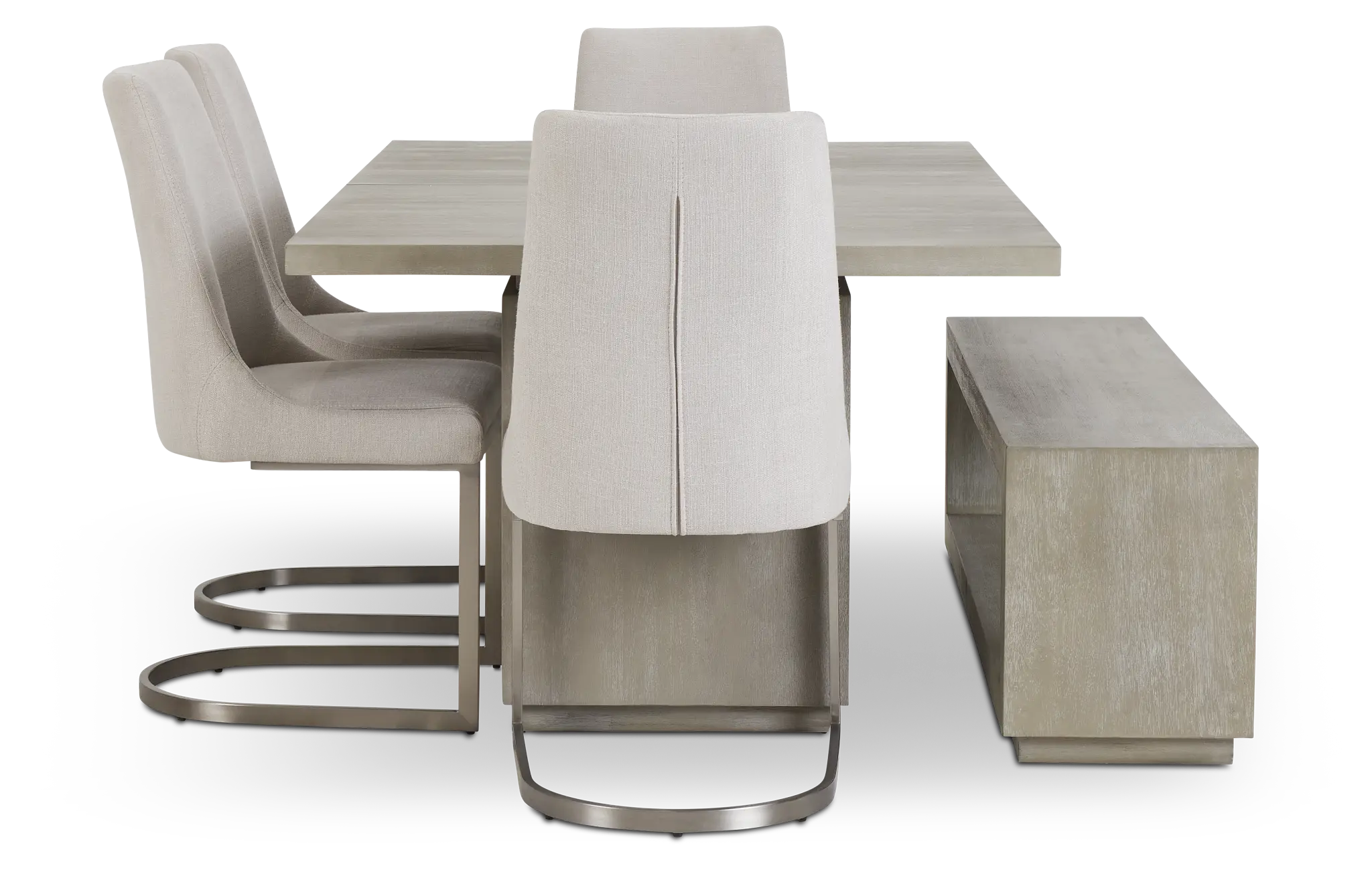 Madden Light Tone Rect Table, 4 Chairs & Bench Madden Light Tone Rect Table, 4 Chairs & Bench