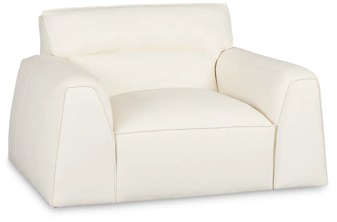 Blanca White Leather Swivel Chair