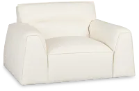 Blanca White Leather Swivel Chair