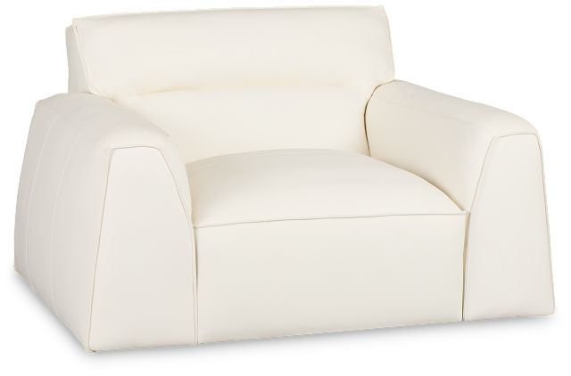 Blanca White Leather Swivel Chair