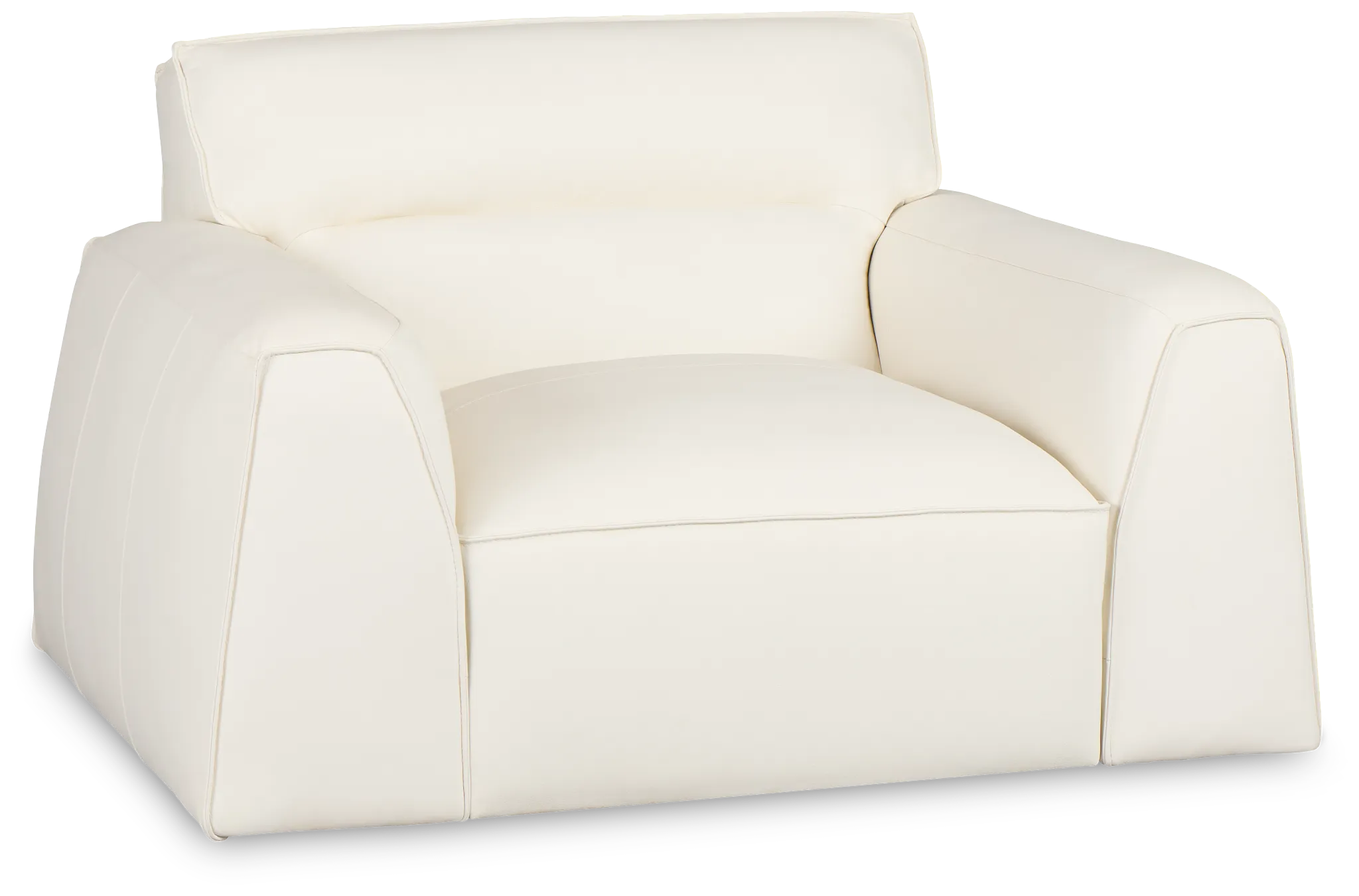 Blanca White Leather Swivel Chair