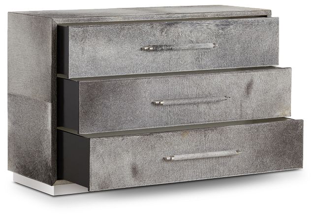 Parkin Gray Leather Accent Chest (2)
