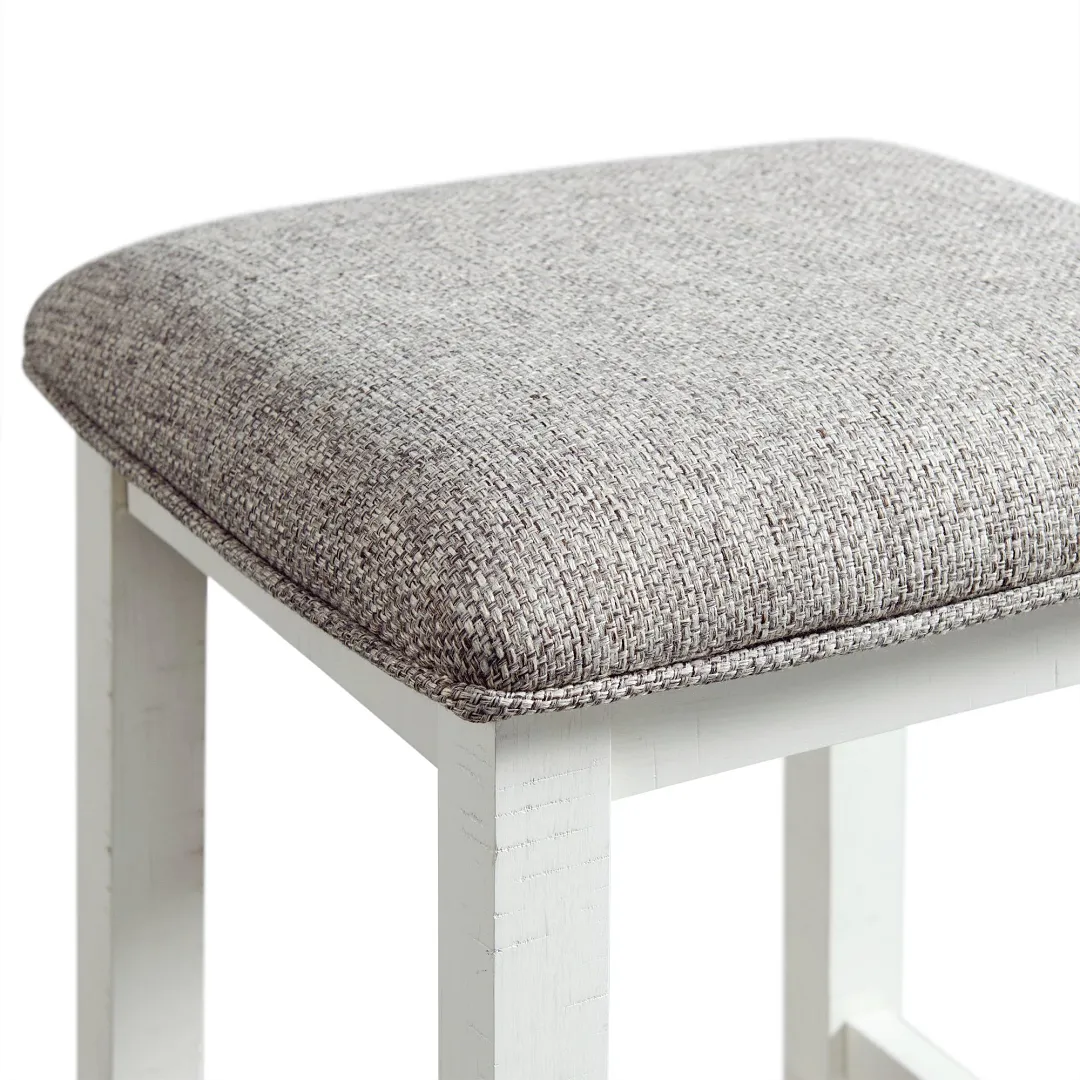 Aldo White Sofa Table With 3 Stools