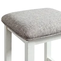 Aldo White Sofa Table With 3 Stools