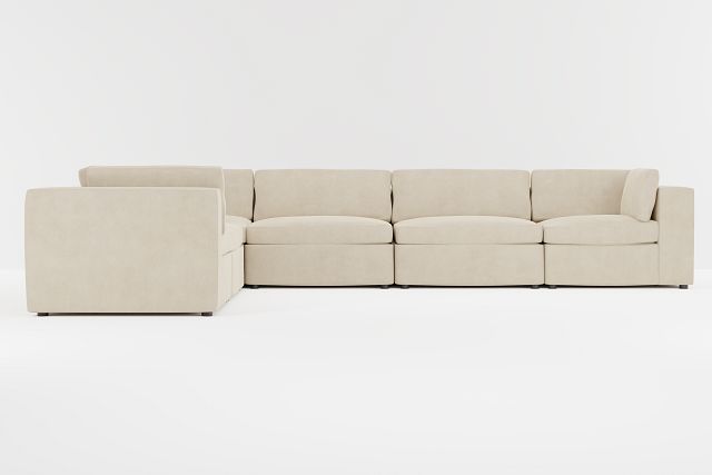 Destin Peyton Beige Fabric 6-piece Modular Sectional