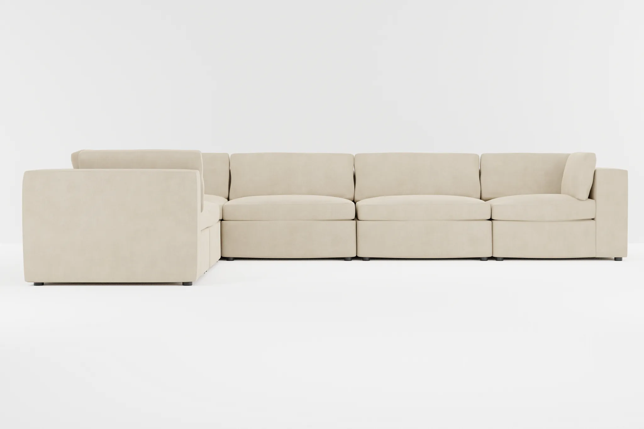Destin Peyton Beige Fabric 6-piece Modular Sectional