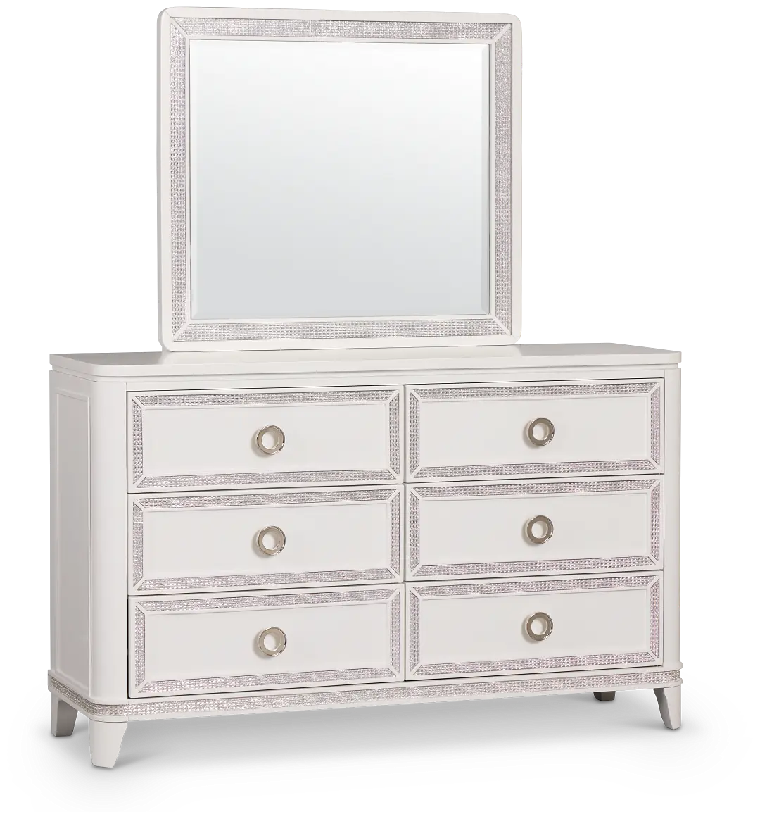 Milan White Youth Dresser & Mirror Milan White Youth Dresser & Mirror