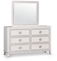 Milan White Youth Dresser & Mirror