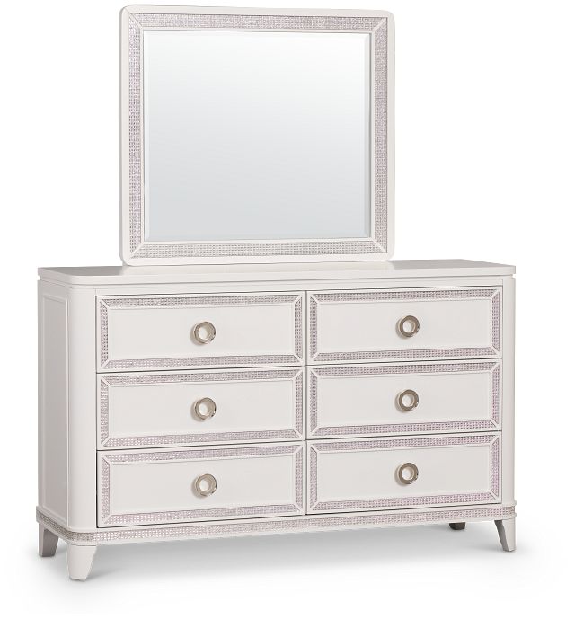 Milan White Youth Dresser & Mirror