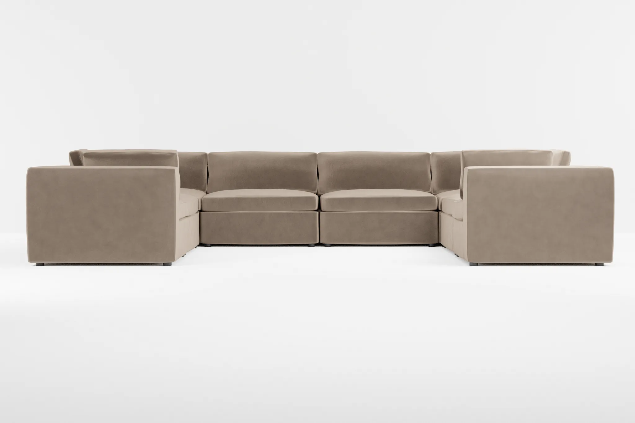 Destin Joya Beige Velvet 8-piece Modular Sectional