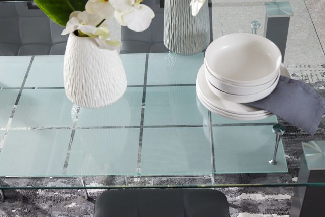 Vienna Dark Gray Glass High Dining Table