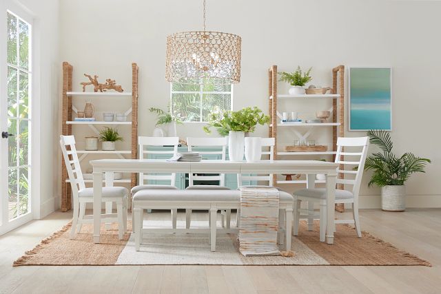 Cape Cod Ivory Upholstered Dining Bench
