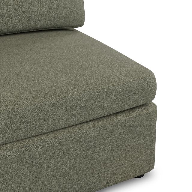 Destin Sutton Green Fabric Armless Chair