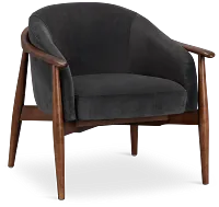 Nova Dark Gray Velvet Accent Chair