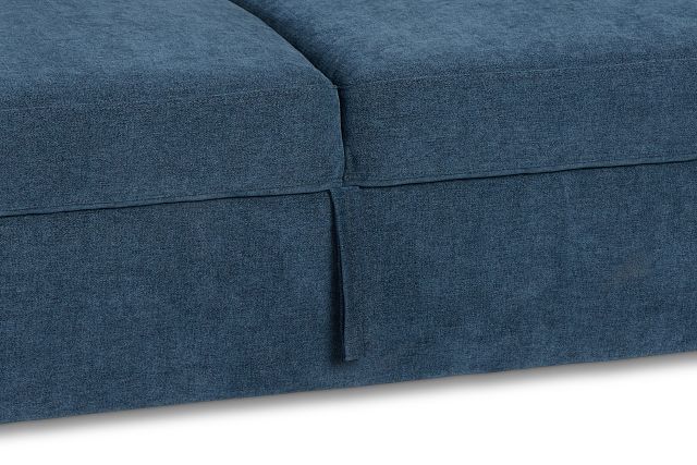 Addie Blue Fabric Medium Right Chaise Sleeper Sectional With Console