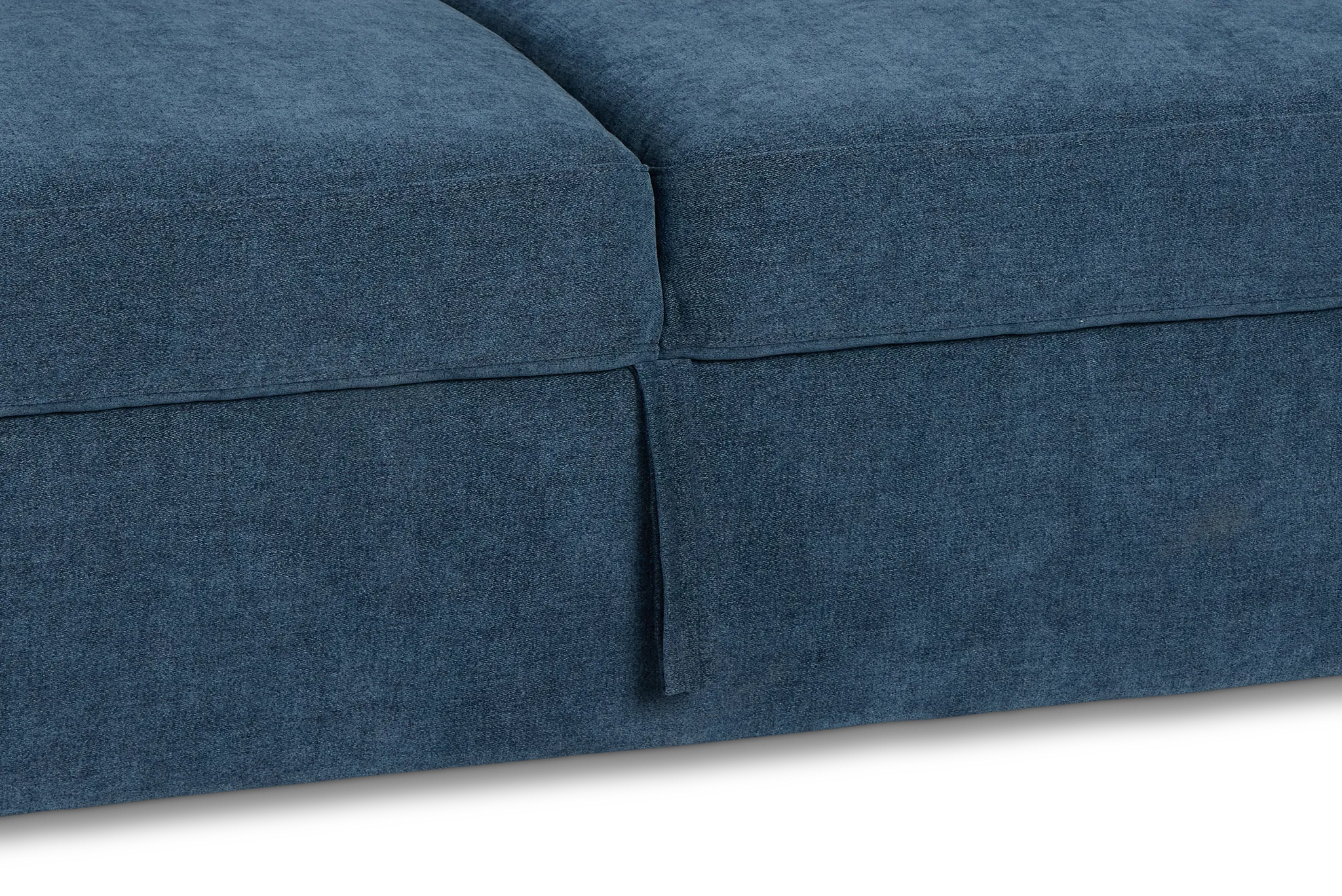 Addie Blue Fabric Medium Right Chaise Sleeper Sectional With Console