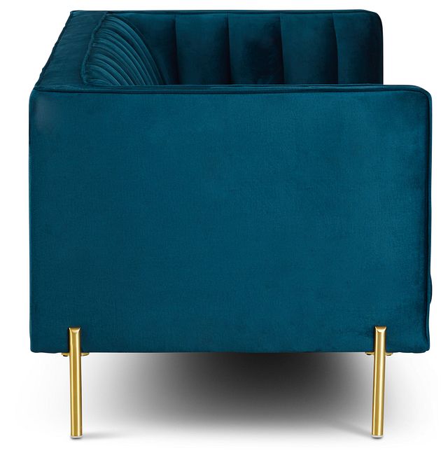 Bella Dark Blue Velvet Sofa (3)