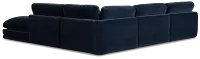 Jules Dark Blue Velvet 5-piece Right Facing Bumper Sectional