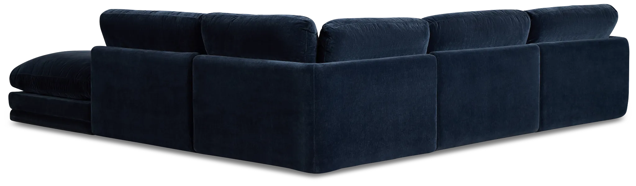 Jules Dark Blue Velvet 5-piece Right Facing Bumper Sectional