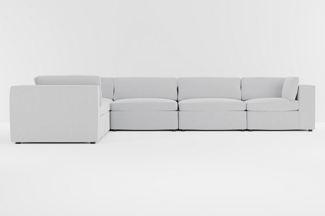 Destin Delray Light Gray Fabric 6-piece Modular Sectional