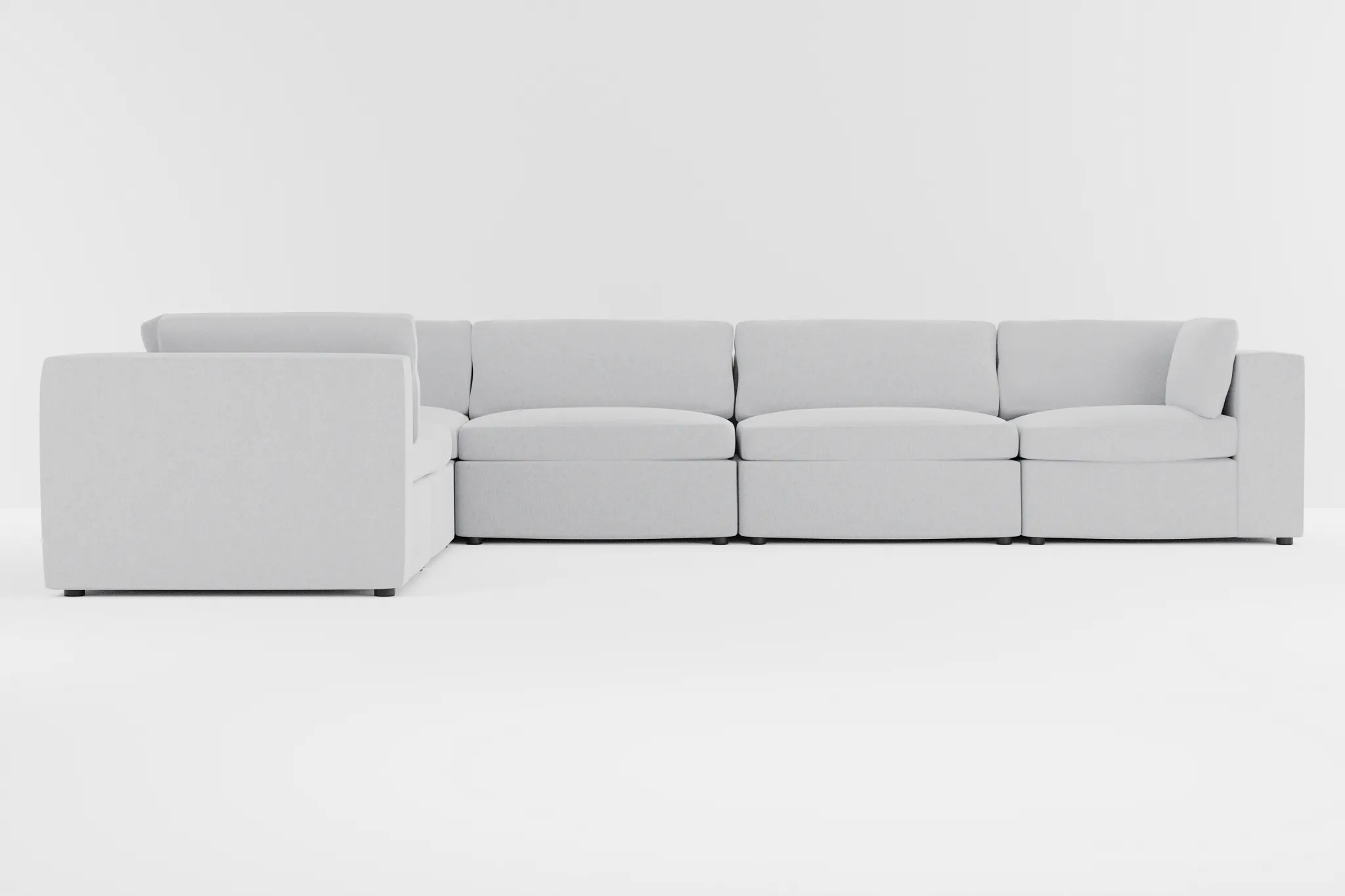 Destin Delray Light Gray Fabric 6-piece Modular Sectional