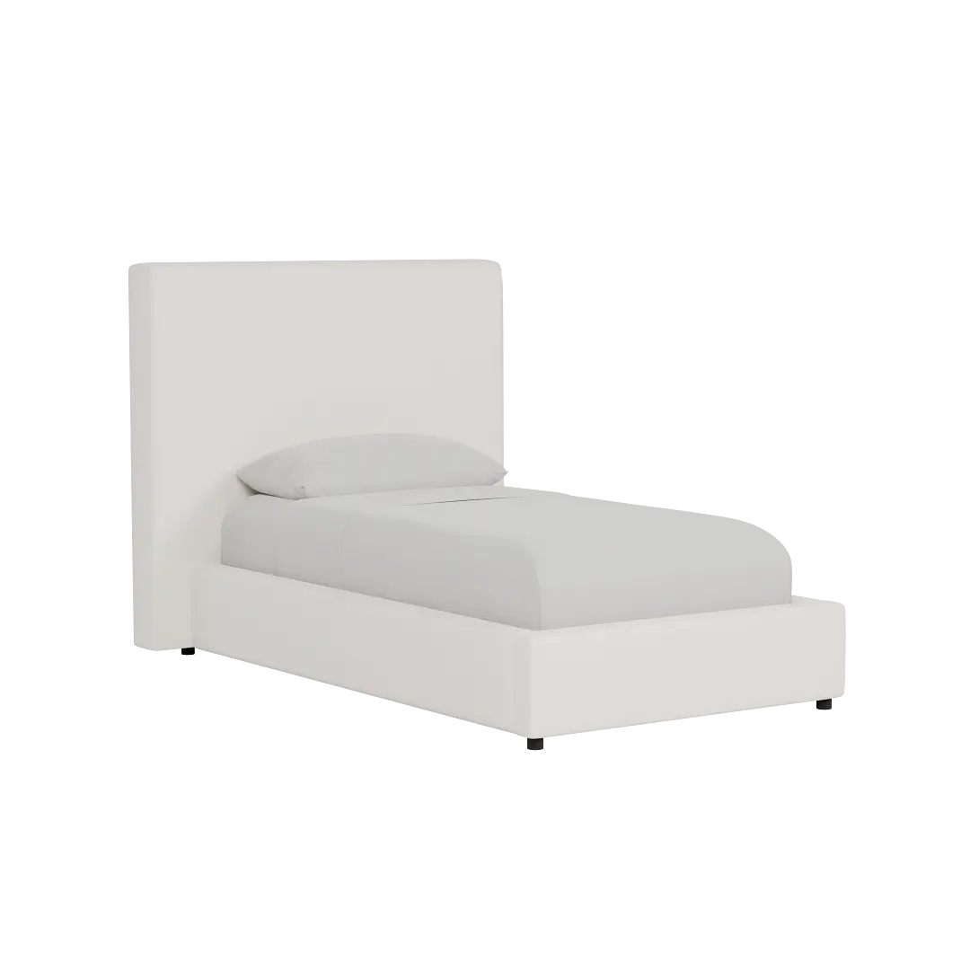 Grayton Gellar White 54" Upholstered Platform Bed Grayton Gellar White 54" Upholstered Platform Bed