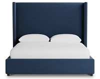Captiva Peyton Dark Blue 60" Upholstered Shelter Bed
