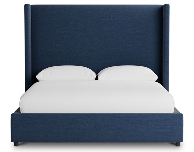 Captiva Peyton Dark Blue 60" Upholstered Shelter Bed