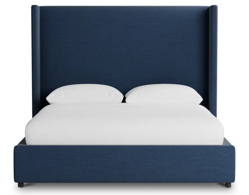 Captiva Peyton Dark Blue 60" Upholstered Shelter Bed Captiva Peyton Dark Blue 60" Upholstered Shelter Bed