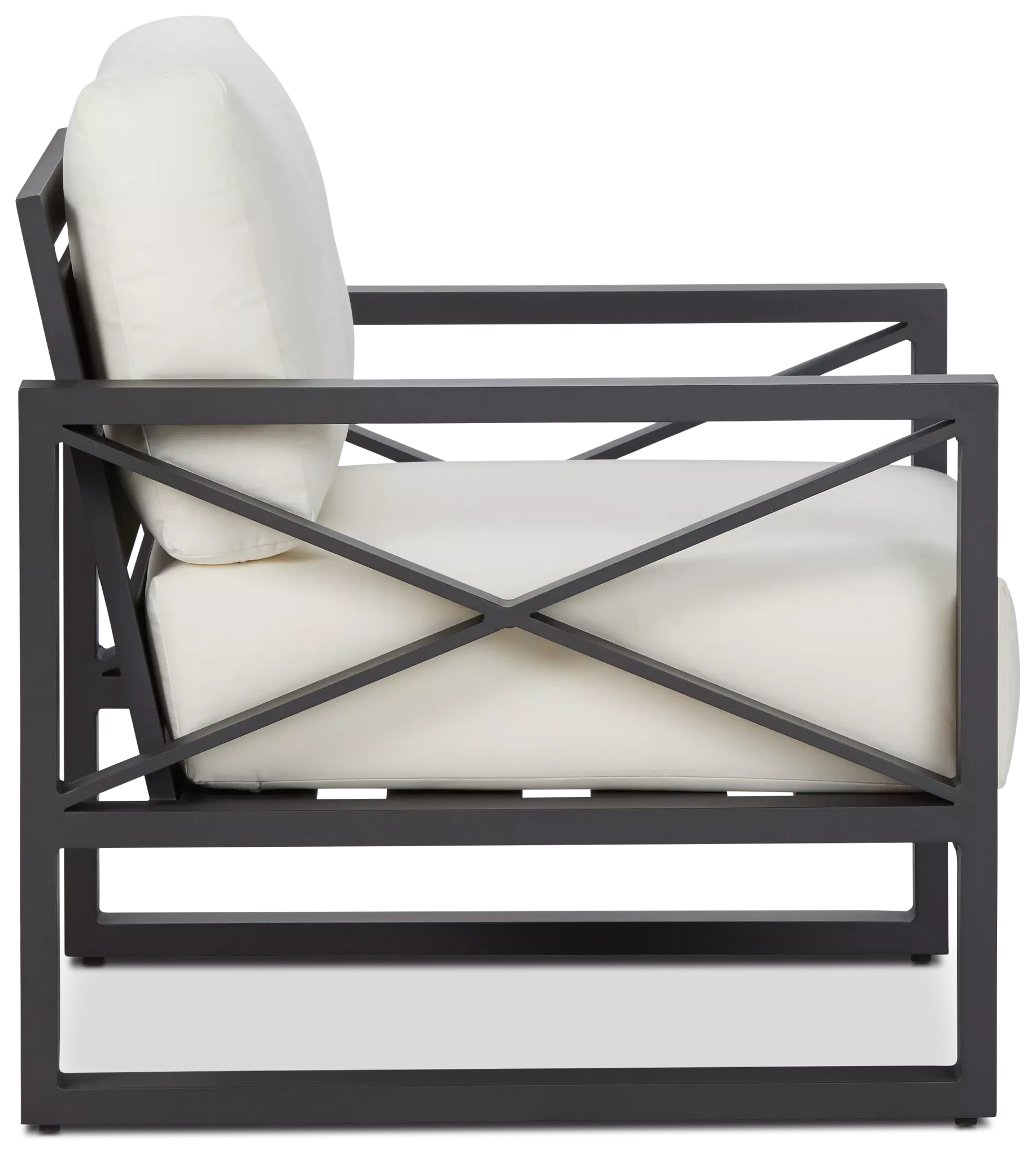 Linear Dark Gray White Aluminum Chair