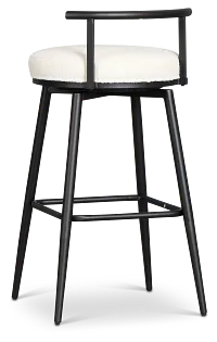 Osaka Black Fabric Adjustable Upholstered Swivel Barstool