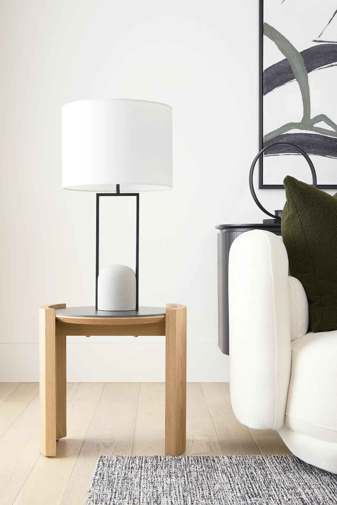 Nomad Light Tone Ceramic Round End Table