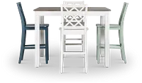 Edgartown Two-tone Square High Table & Mixed Barstools