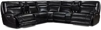 Casey Black Lthr/vinyl Large Dual Power Reclining Two-arm Sectional