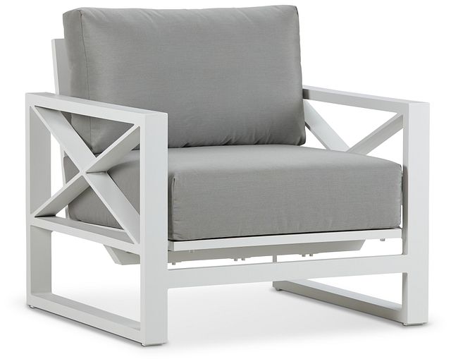 Linear White Dark Gray Rocking Chair