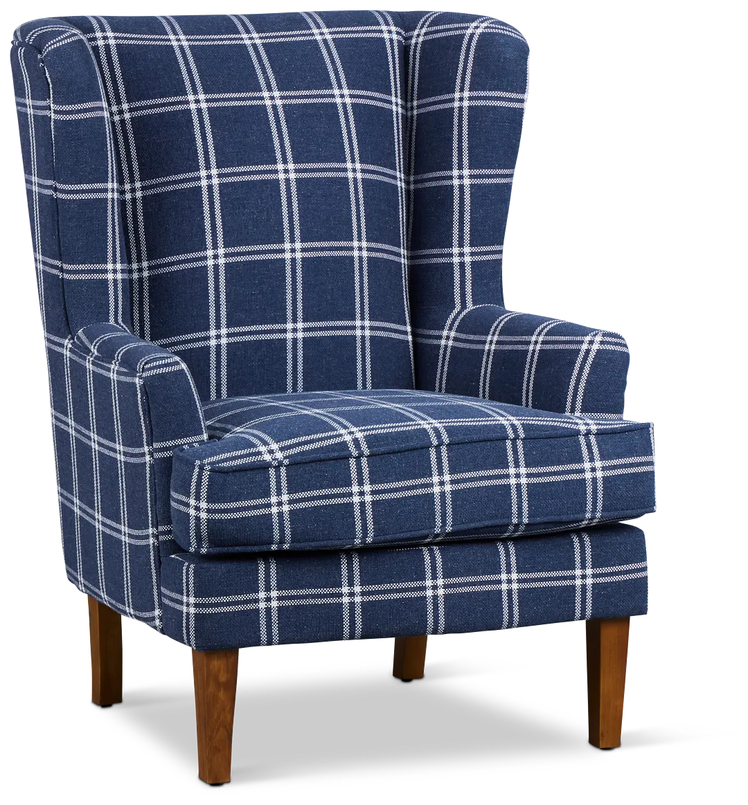 Leyla Dark Blue Fabric Accent Chair
