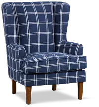 Leyla Dark Blue Fabric Accent Chair
