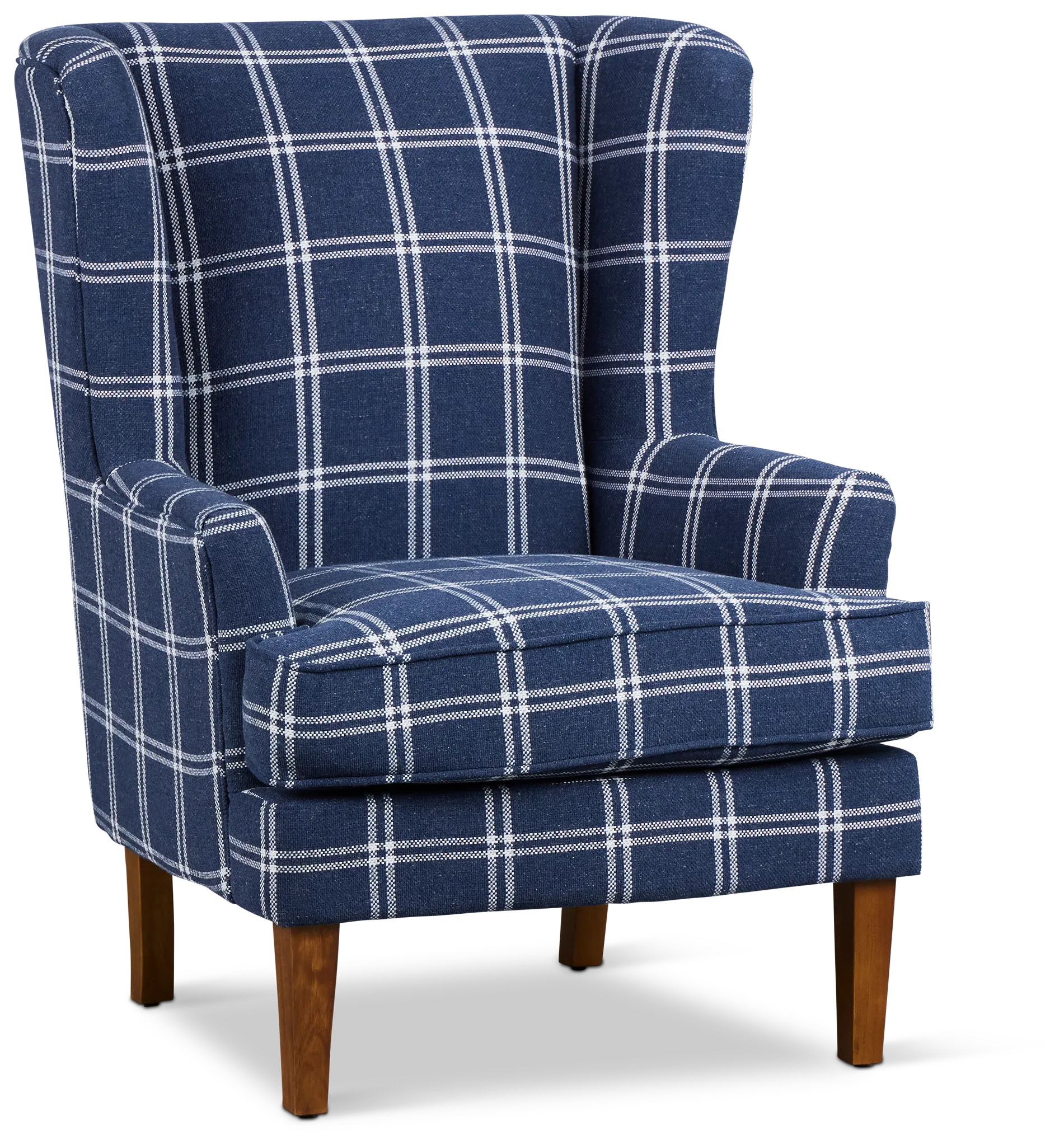 Leyla Dark Blue Fabric Accent Chair