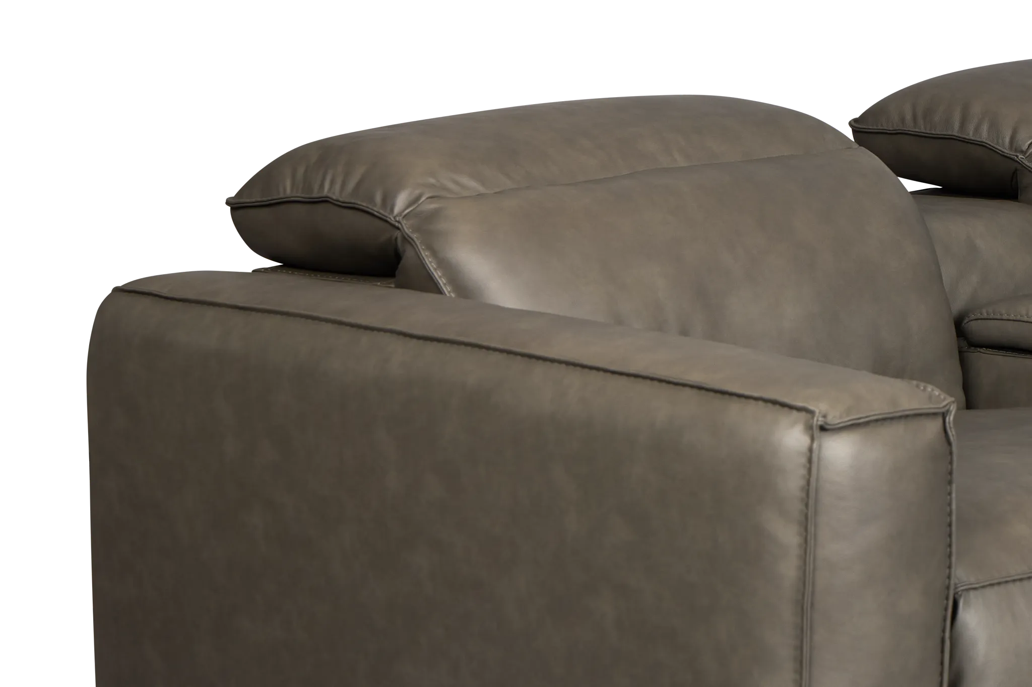 Ryland Dark Gray Lthr/vinyl Large Dual Power Reclining Two-arm Sectional