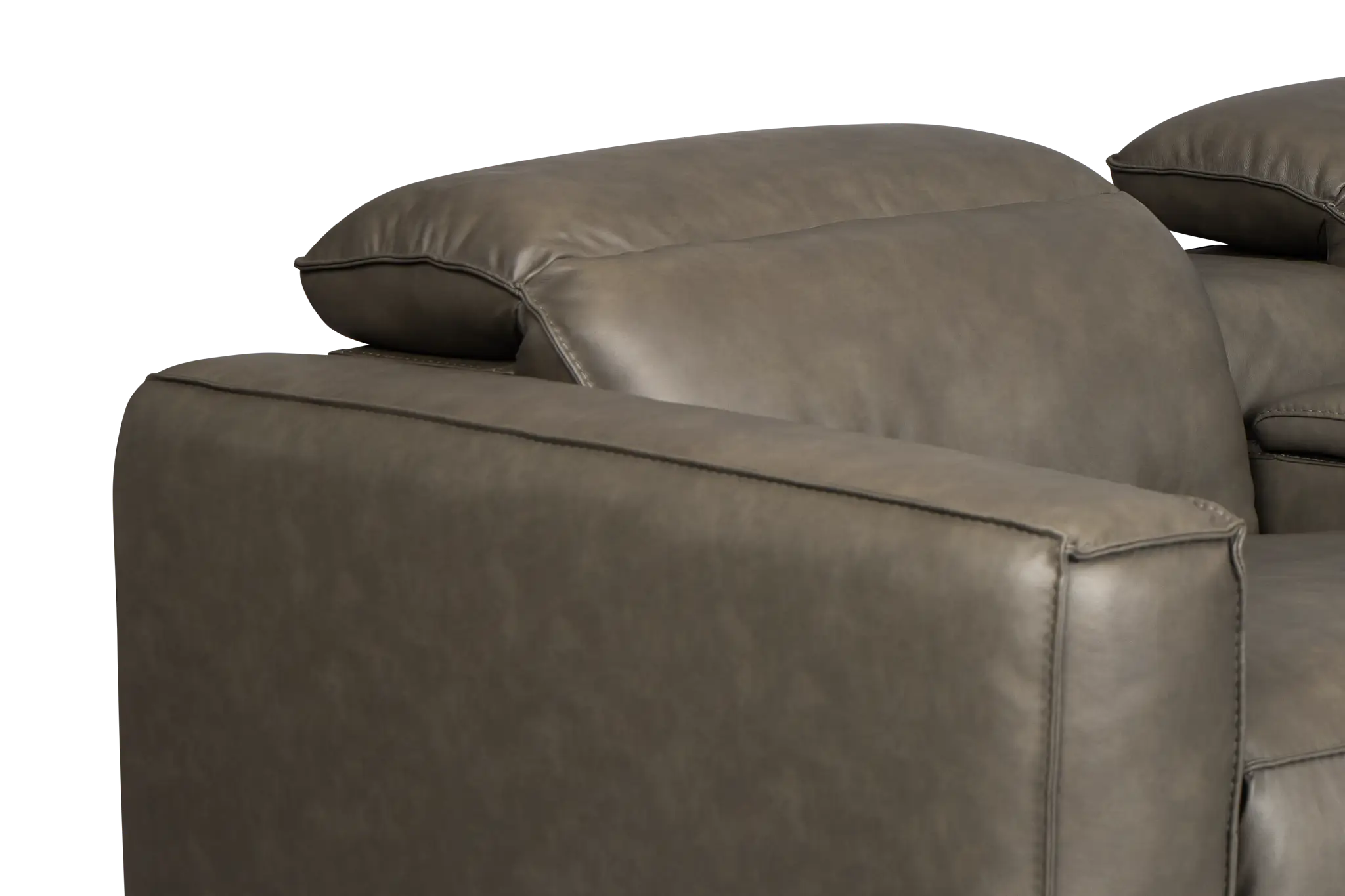 Ryland Dark Gray Lthr/vinyl Large Dual Power Reclining Two-arm Sectional Ryland Dark Gray Lthr/vinyl Large Dual Power Reclining Two-arm Sectional