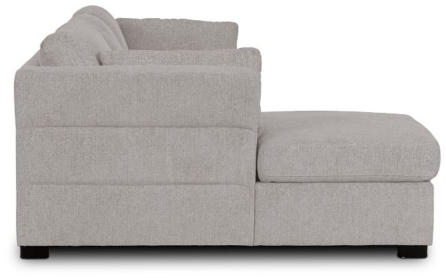 Amber Light Gray Fabric Small Left Chaise Storage Sleeper Sectional