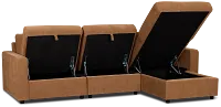 Addie Brown Fabric Right Chaise Storage Sectional